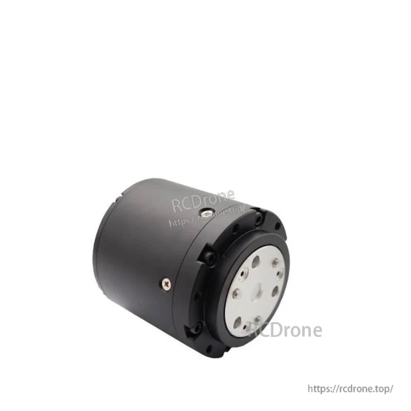 Angled view of MG4010E-i36-V3 motor showing output flange thickness and mounting bolt pattern