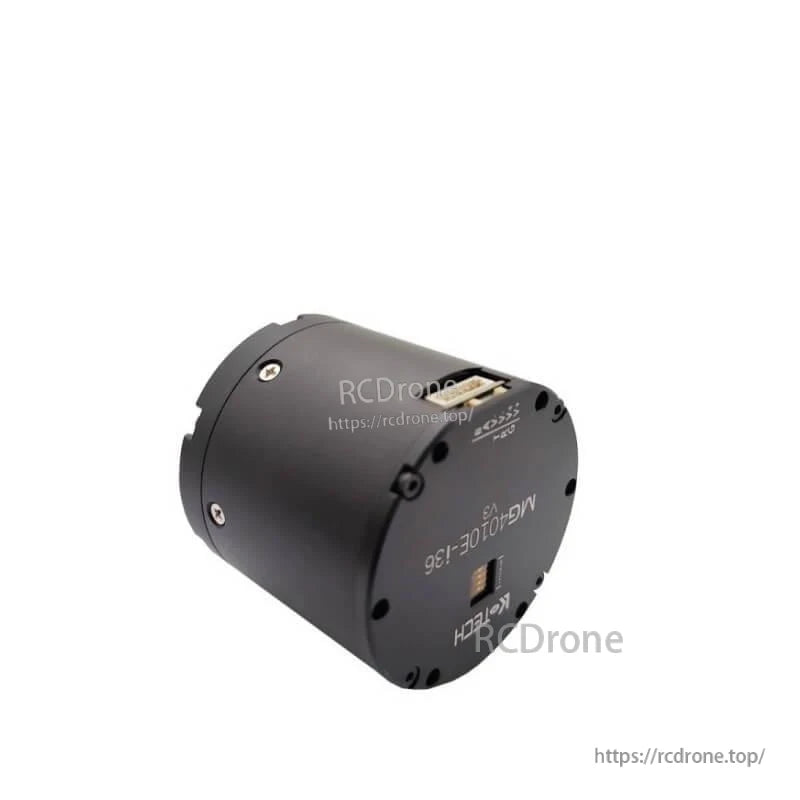 MG4010E-i36-V3 end cap with wiring port opening, angled view showing connector recess location