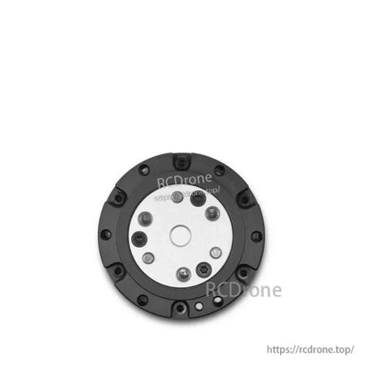 Output flange face with circular mounting pattern and multiple bolt holes on the planetary gearbox end