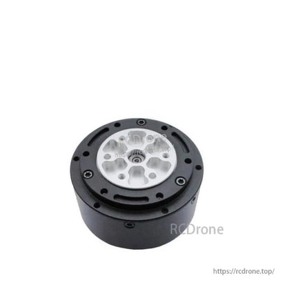 Front output face of MG5010E-i10-V3 planetary gear reducer with silver flange and center shaft opening