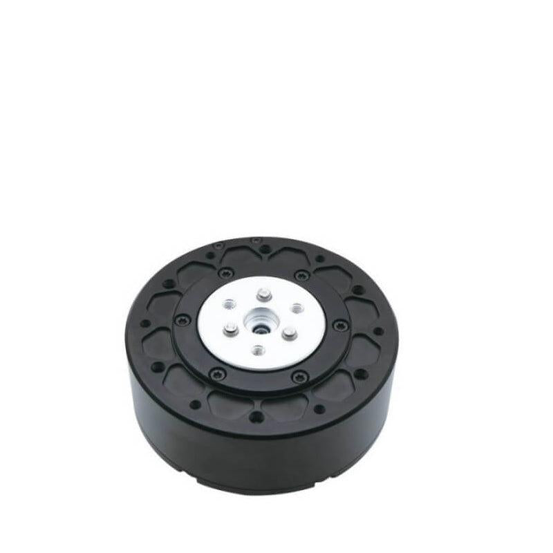 Output flange face view of MG6012E-i8-V2 motor reducer, mounting holes and center bore detail