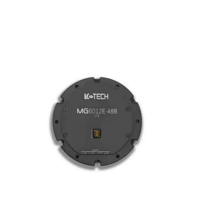 LKMTECH MG6012E-i8B V3 48V planetary gear motor top face with model marking and small connector