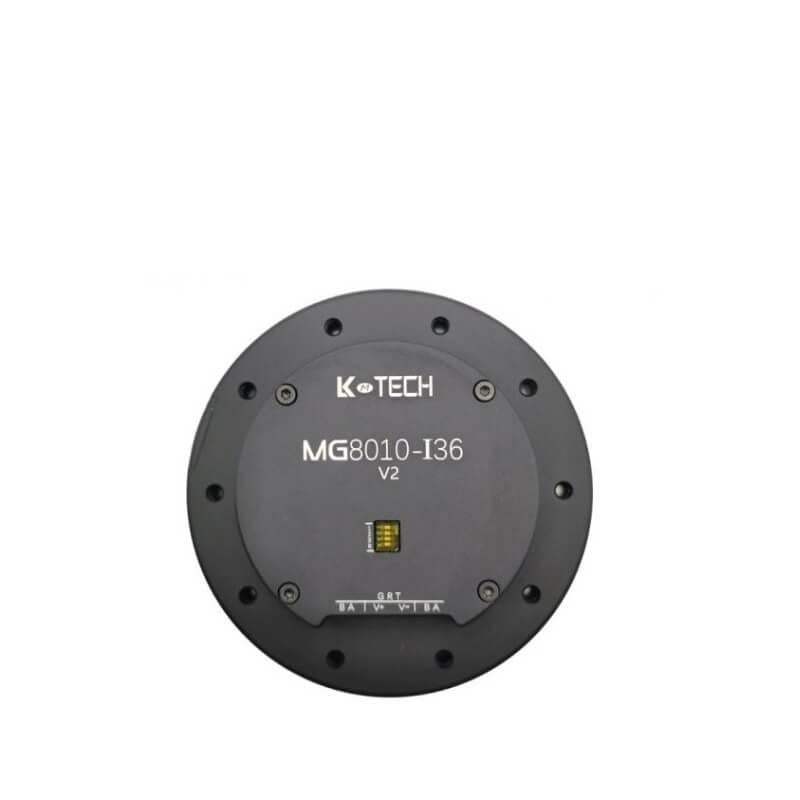 LKMTECH MG8010-i36-V2 brushless motor with 1:36 planetary reducer, top label view and communication port