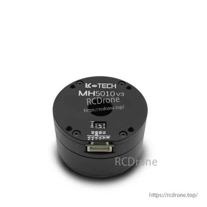 LKMTECH MH5010-V3 motor with bottom connector port visible and RS485/CAN wiring marks