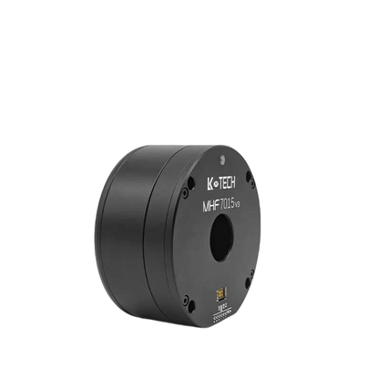 Angled view of LKMTECH MHF7015-V3 robot motor housing showing depth and front mounting holes
