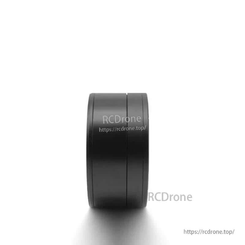 Side profile of cylindrical motor body showing housing thickness and seam between end caps