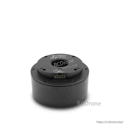 MHF9025-V3 motor top view with RS485/CAN connector port visible on front plate