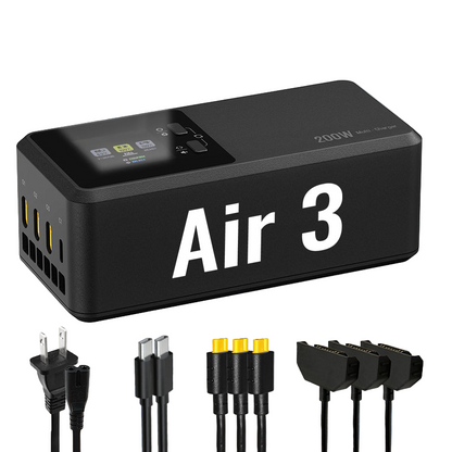 LKTOP 200W Battery Charging Hub for DJI Matrice 4, Air 3, Mavic 3 & Autel EVO Max/II – LCD, Parallel Charging