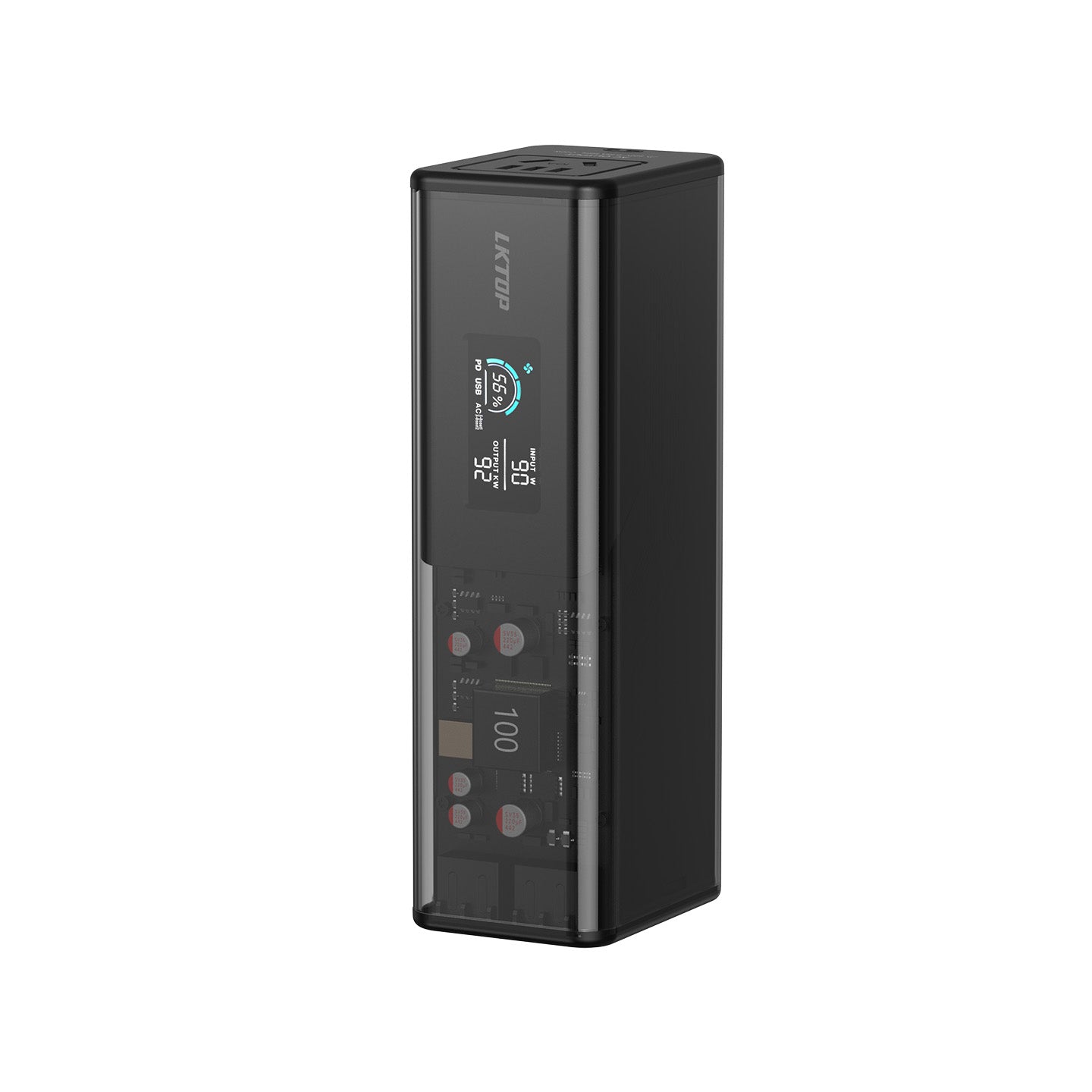 LKTOP POWER K1S 27000mAh Power Bank, 97.2Wh, 100W AC, USB-C 140W, USB-A, LED, LCD Screen – Drone Charging Hub Ready