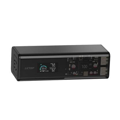 LKTOP POWER K1S 27000mAh Power Bank, 97.2Wh, 100W AC, USB-C 140W, USB-A, LED, LCD Screen – Drone Charging Hub Ready