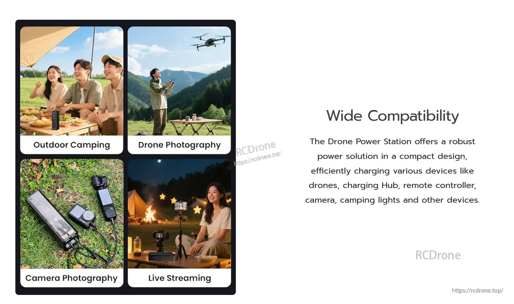 LKTOP K1S Power Hub, Compact power hub charges drones, cameras, and more; ideal for camping, photography, and streaming with wide compatibility and rugged outdoor design.