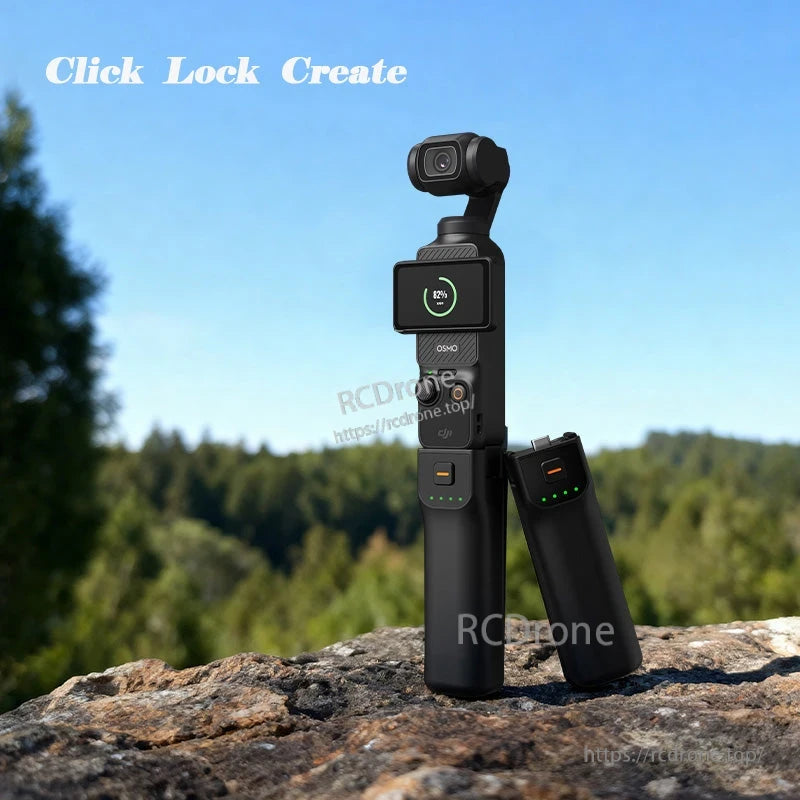 LKTOP Pocket 3 Battery, Click Lock Create: DJI Osmo Pocket 3 battery handle with 5000mAh capacity.