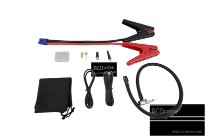 LOKITHOR ApartX jump starter accessories with red/black jumper clamps, air hose with chuck, cables and pouch