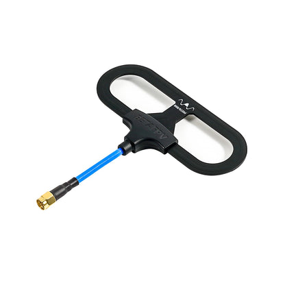 BETAFPV Loop Antenna 915MHz version with blue coax lead and SMA connector, loop-style receiver antenna