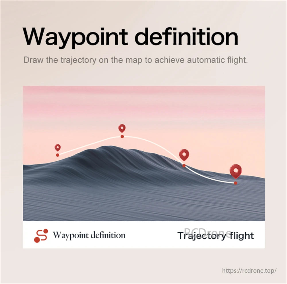 LSRC XT808 GPS Drone, Create custom flight paths with waypoint definitions, drawing trajectories on the map for easy and precise automated flights.