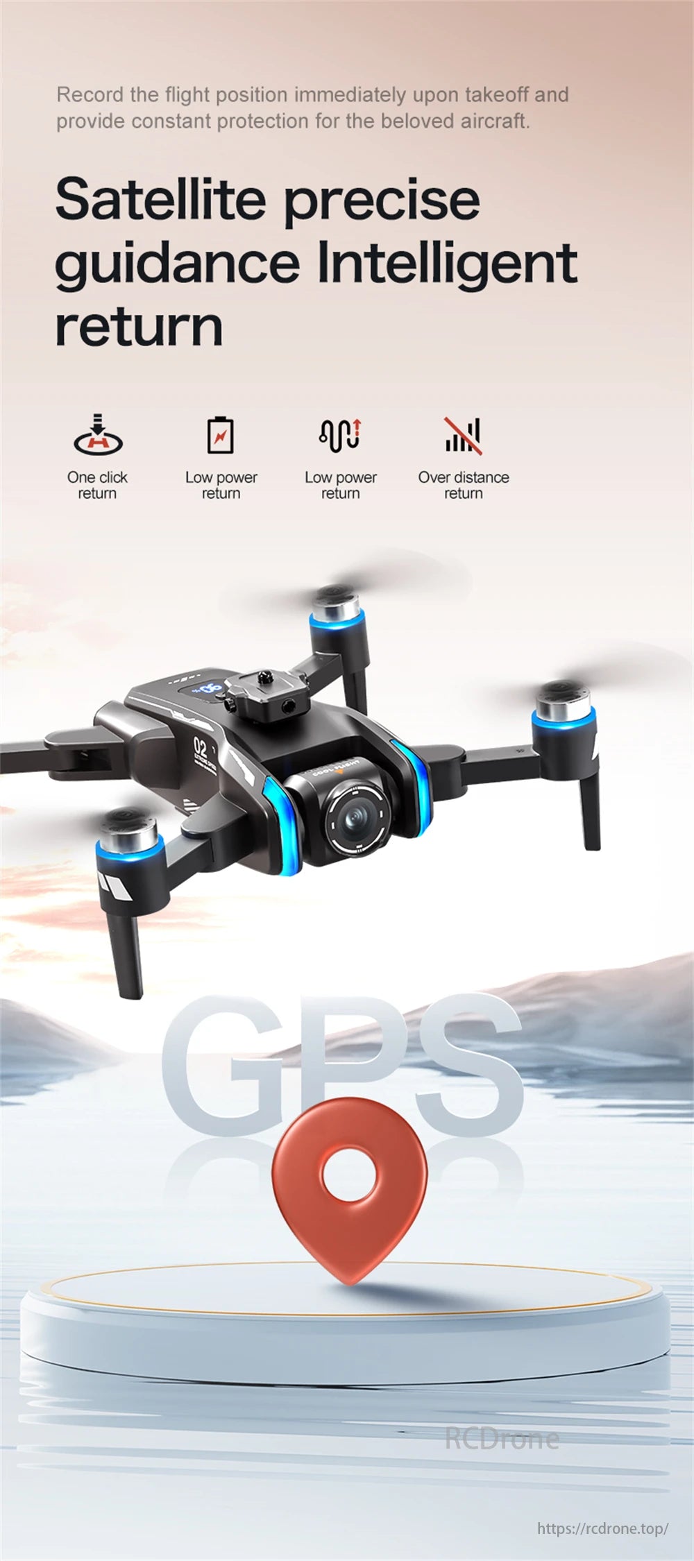 LSRC XT808 GPS Drone, GPS drone offers precise guidance, intelligent return, and constant protection.