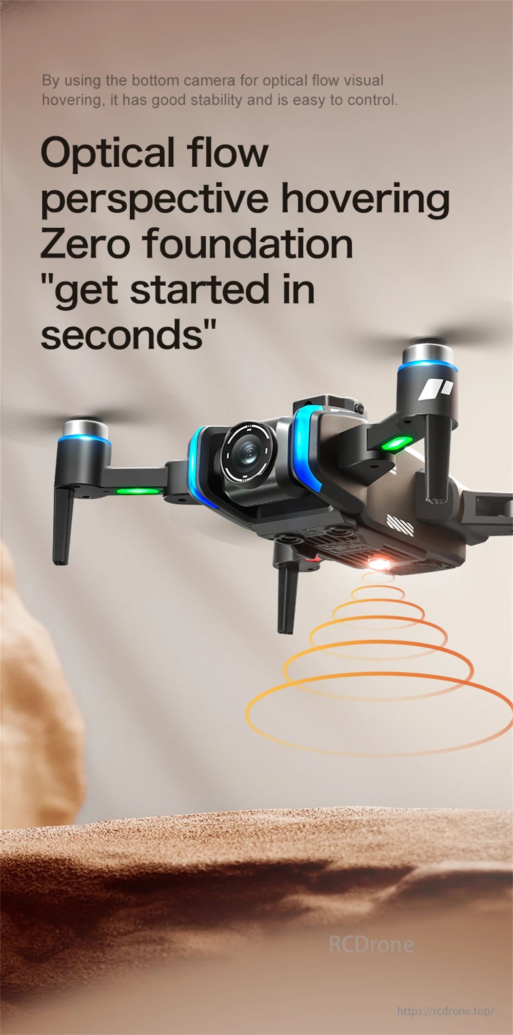 LSRC XT808 GPS Drone, Optical flow visual hovering ensures stability and easy control. Get started quickly.