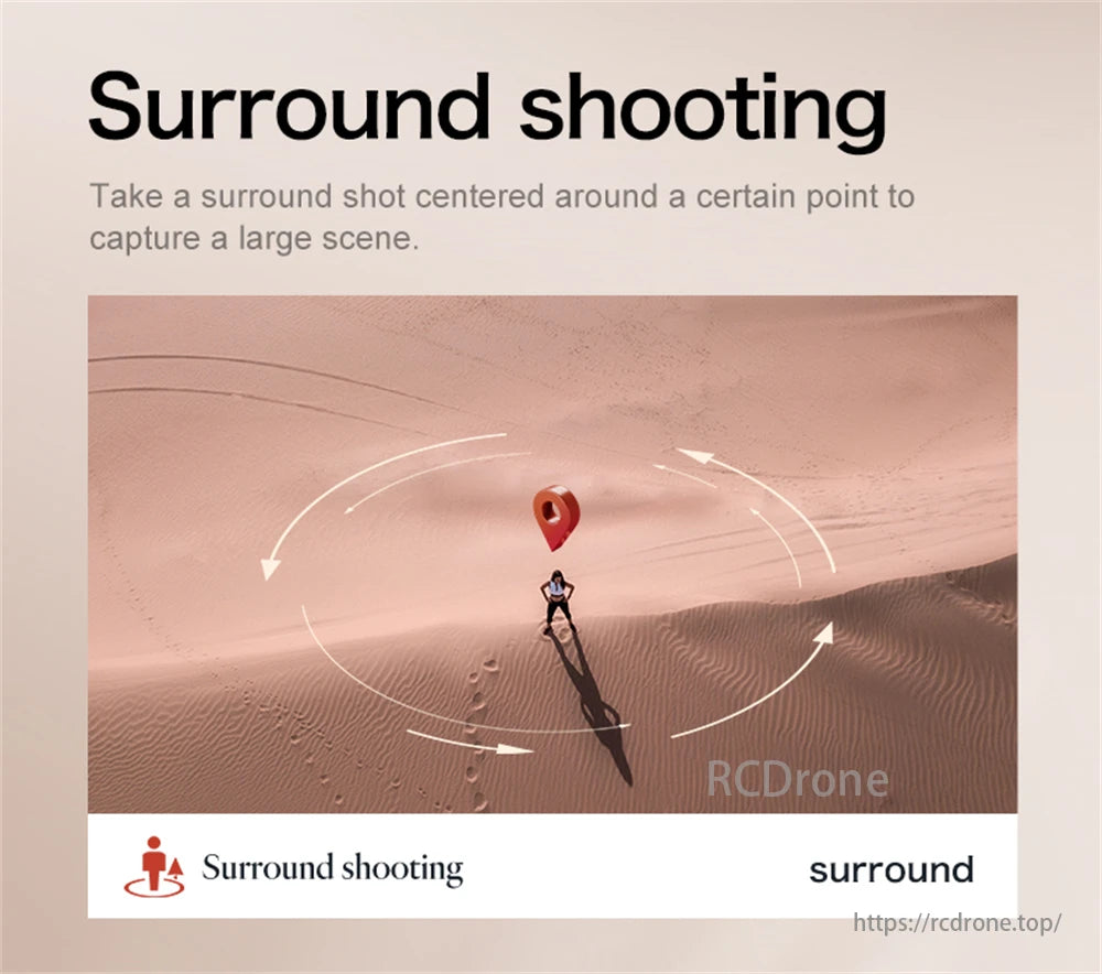 LSRC XT808 GPS Drone, Surround shooting captures large scenes by taking photos centered on a specific point, creating a comprehensive area view.