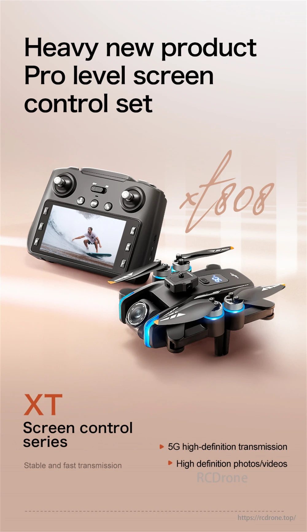 LSRC XT808 GPS Drone, XT808 features 5G transmission, stable control, and high-definition photo/video capabilities for enhanced performance.