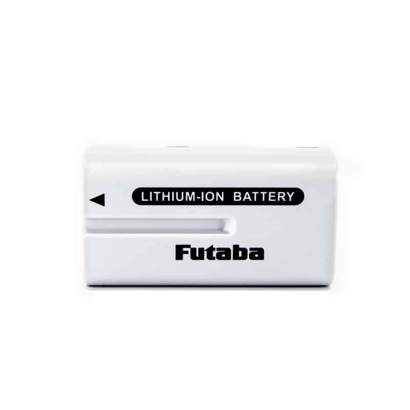Futaba LT2F2200 7.4V 2200mAh Li-Ion battery pack, front view with Futaba logo