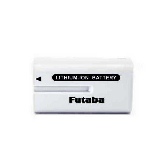 Futaba LT2F2200 7.4V 2200mAh Li-Ion battery pack, front view with Futaba logo