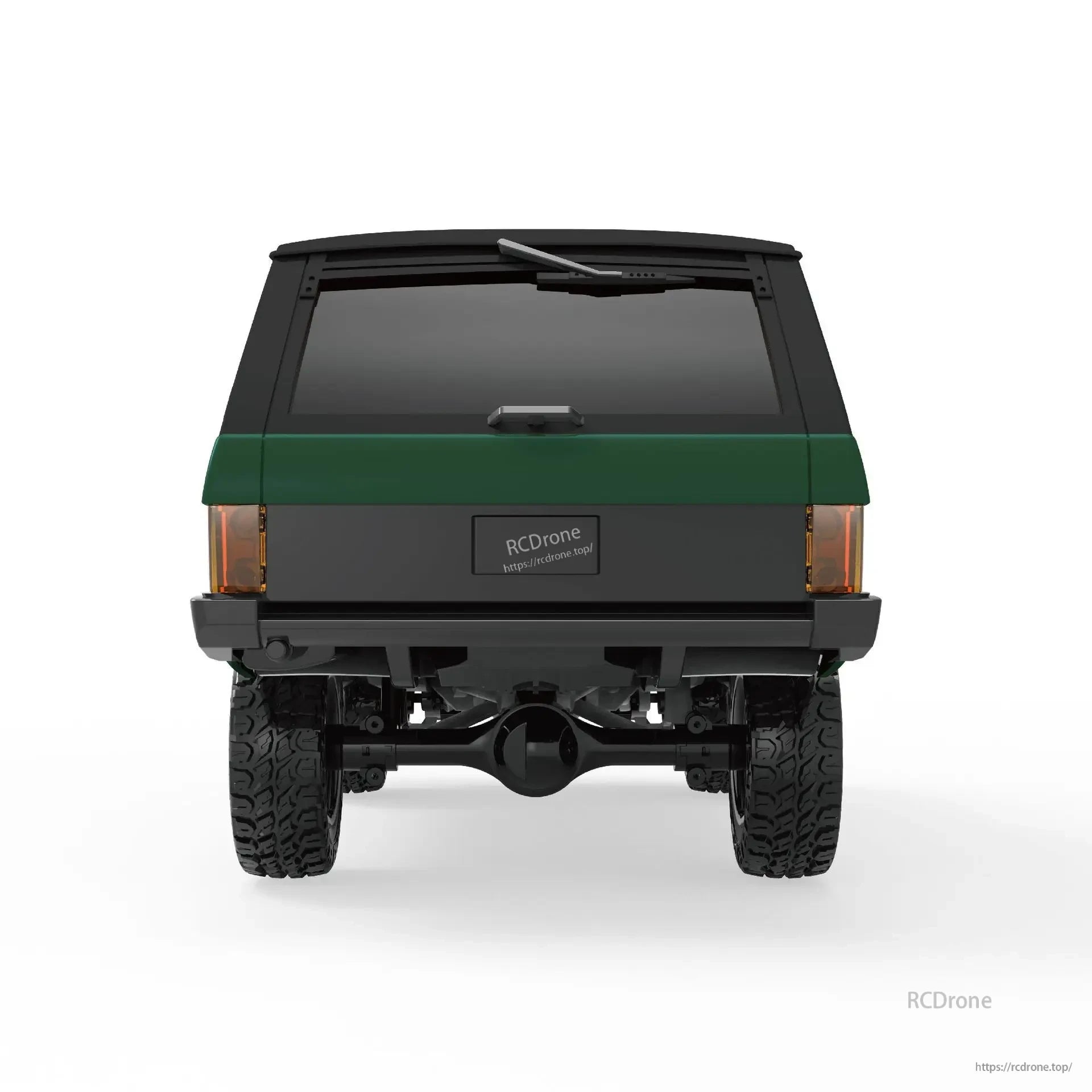 Landa LD18401 1/18 RC Car, Spring-based shock absorber for an eight-link linkage with simulated power output from a 280 gearbox.