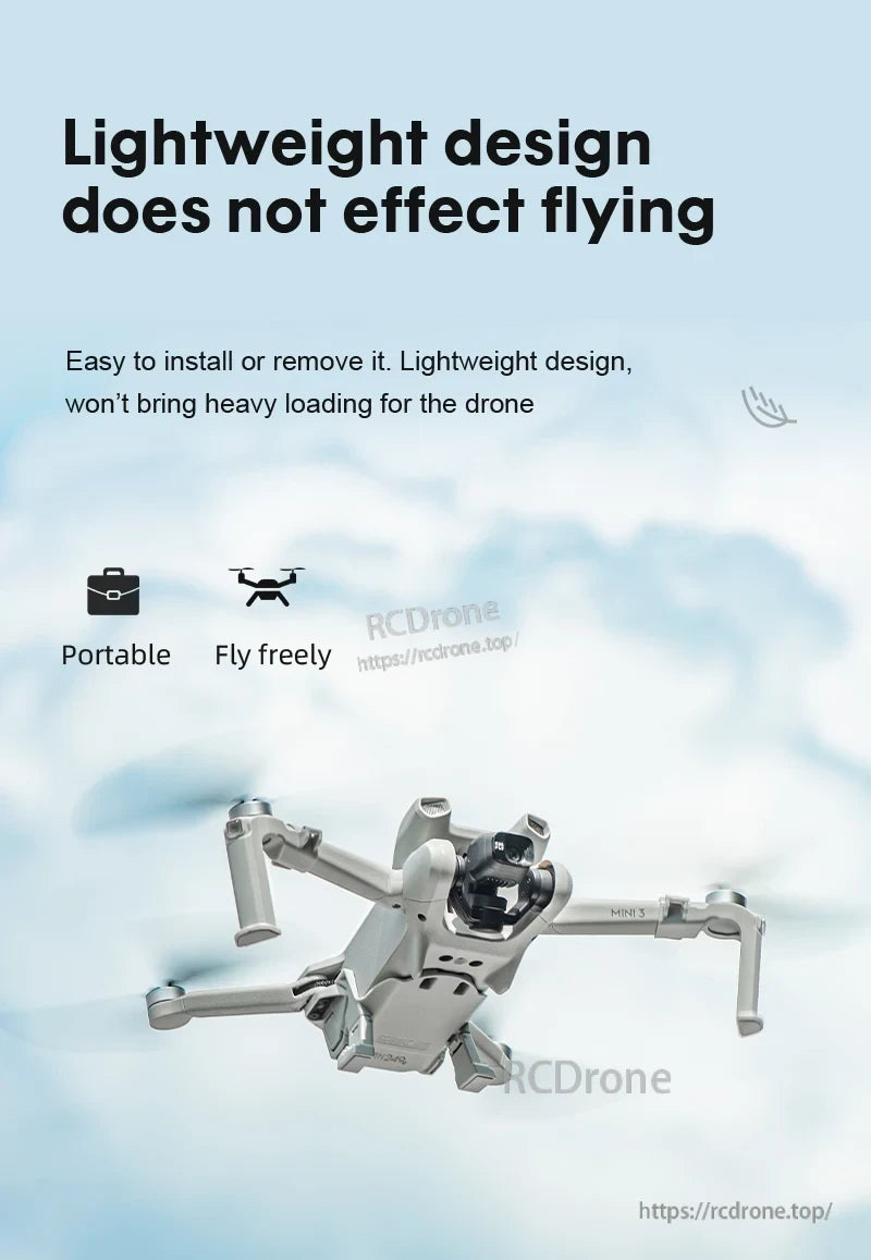 Portable, lightweight landing gear for free flight.