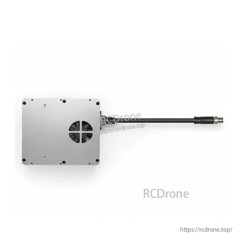 Top view of TELE-15 LiDAR housing with circular vent opening and attached cable