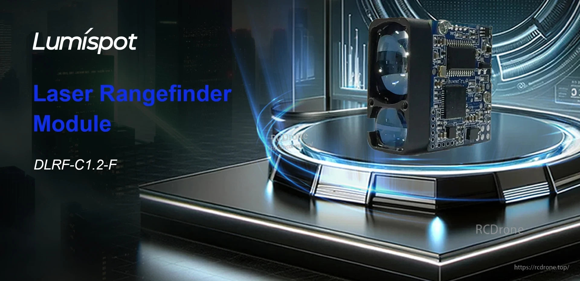 Lumispot DLRF-C Laser Rangefinder, The module has a small footprint, weighs 11g, consumes <=1.8W power, and integrates well with portable, UAV, and embedded systems.