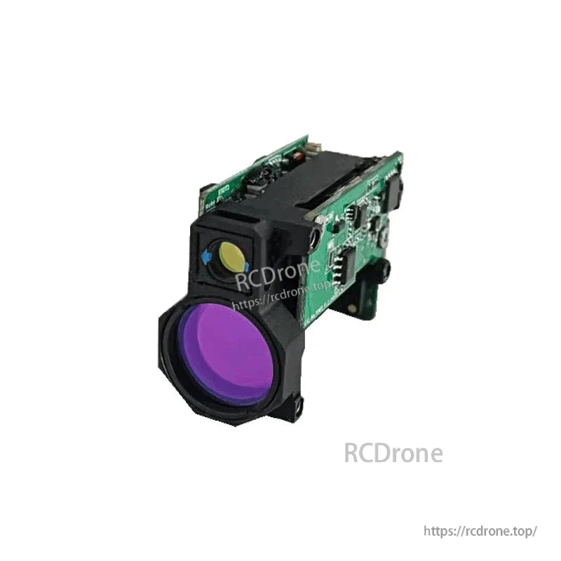 Lumispot ELRF-C16: 3km range, 1535nm eye-safe laser rangefinder module with ±1m accuracy, 1-10Hz output, TTL/RS422 interface, Class 1 safety.