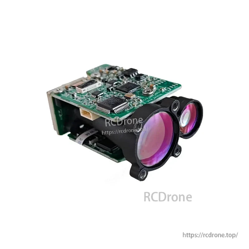 Lumispot ELRF-E16: 1535nm, 5km range, Class 1 eye-safe laser rangefinder module with TOF technology, TTL/RS422 interface, 1–10Hz refresh rate.
