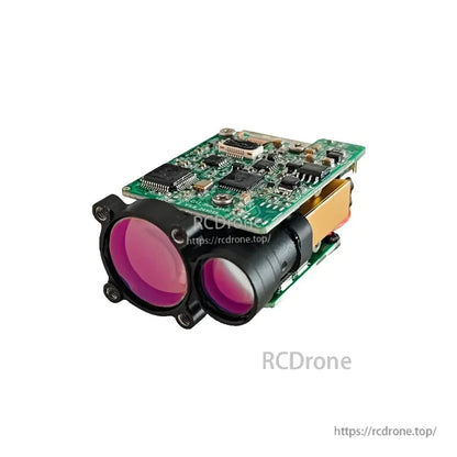Lumispot ELRF-E16: 1535nm, 5km range, Class 1 eye-safe laser rangefinder module with TOF technology, TTL/RS422 interface, 1–10Hz refresh rate.