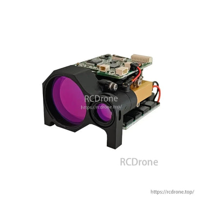 Lumispot ELRF-H25: 1535 nm Class 1 laser rangefinder, 8 km range, ±1 m accuracy, 1–10 Hz, TOF technology, RS422/TTL/CAN interfaces.