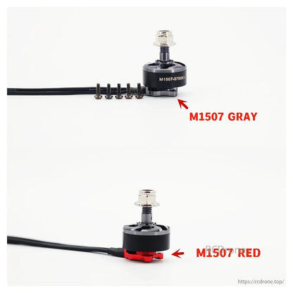 M1507 2700KV 4-6S / 3750KV 3-4S Brushless Motor, M1507 brushless motor for 3-inch FPV drones, gray/red, 2700KV/3750KV options.