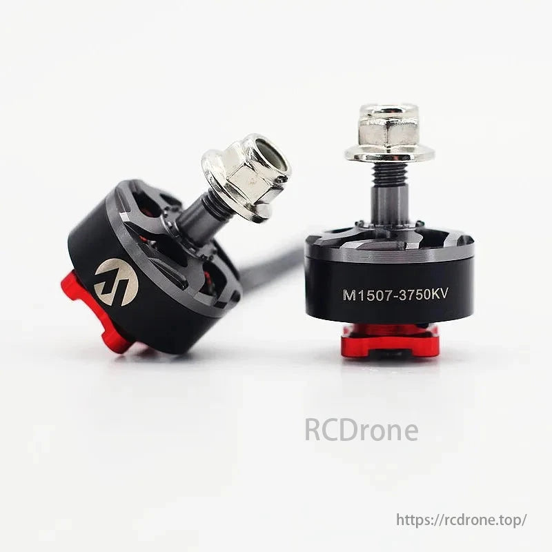 M1507 2700KV 4-6S / 3750KV 3-4S Brushless Motor, M1507 brushless motor for 3-inch FPV drones, 2700KV (4-6S) or 3750KV (3-4S), black with red accents.