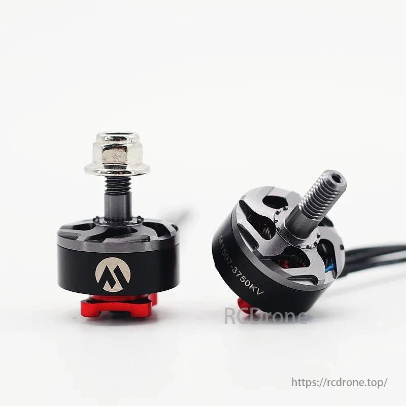 M1507 2700KV 4-6S / 3750KV 3-4S Brushless Motor, M1507 brushless motor for 3-inch FPV drones, 2700KV (4-6S) or 3750KV (3-4S), black with red base.