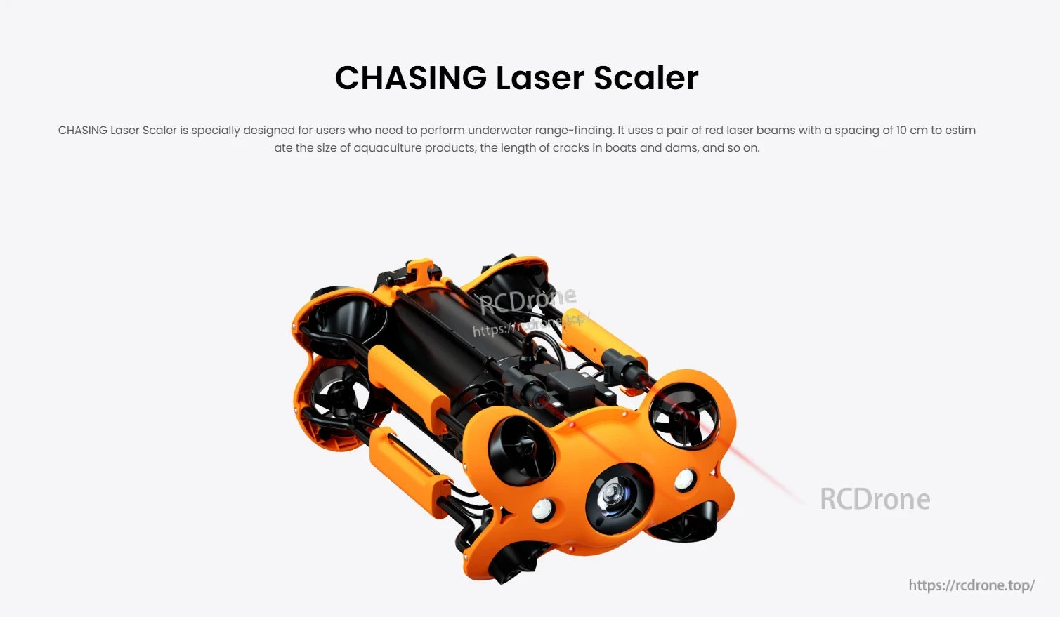 M2 Laser Scaler, The CHASING Laser Scaler uses red laser beams to estimate sizes of aquaculture products, boat/dam crack lengths.