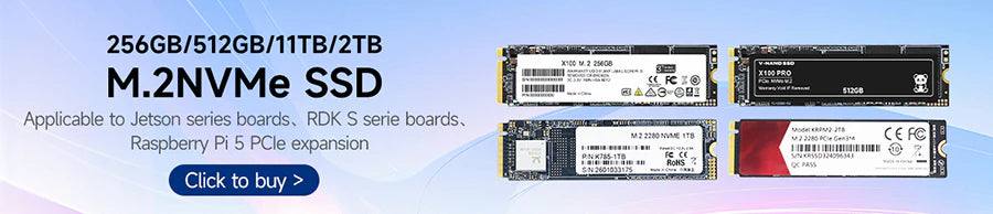 Banner of M.2 NVMe SSD options for Jetson and Raspberry Pi 5 PCIe expansion (2230–2280)