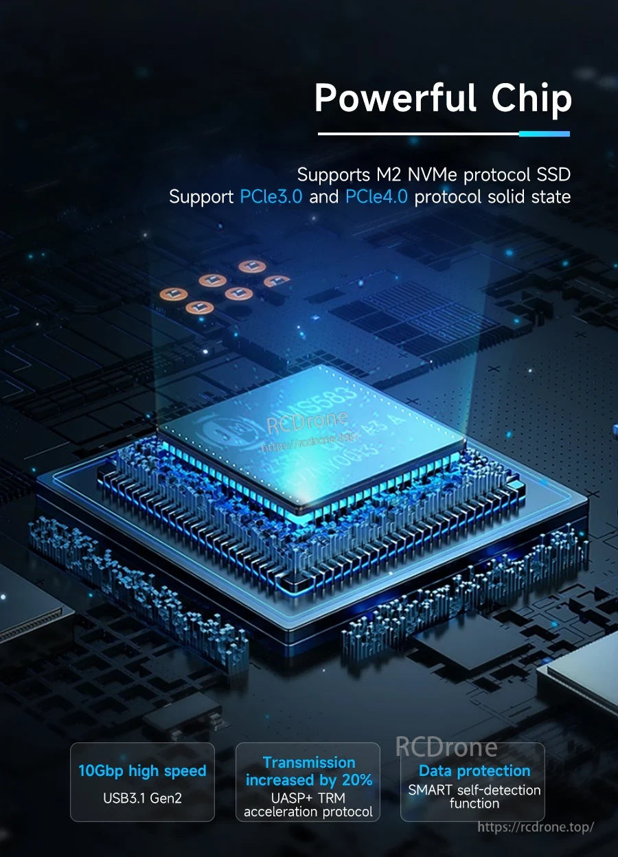 Chipset graphic noting NVMe protocol support and compatibility with PCIe 3.0 and PCIe 4.0 SSDs