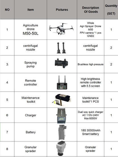 RCDrone M50 50L Sprühgerät Landwirtschaftsdrohne