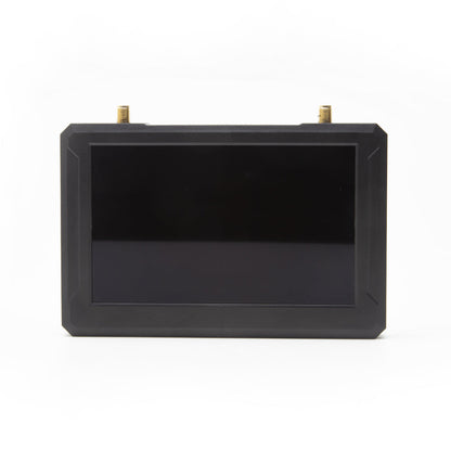 SKYZONE M5 5-Inch LCD 800x480 replacement screen front view in black housing with dual antenna ports