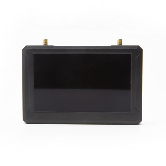 SKYZONE M5 5-Inch LCD 800x480 replacement screen front view in black housing with dual antenna ports