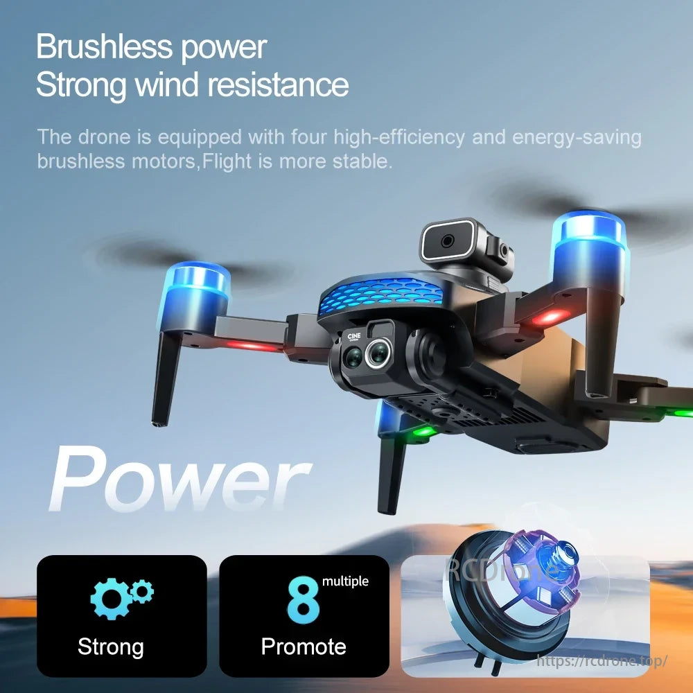 M6 Drone, Brushless power, strong wind resistance. Four efficient motors ensure stable flight.