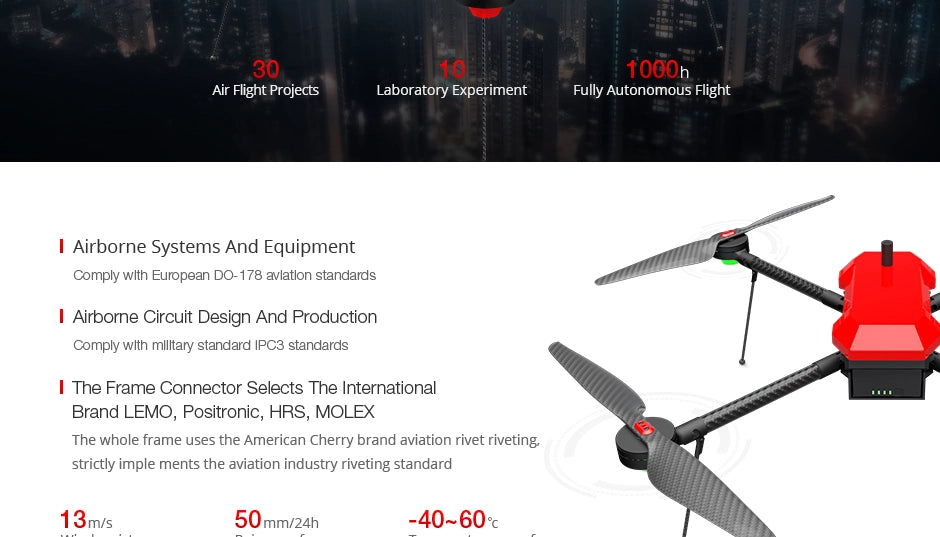 T-Motor T-Drone M690A Industrial Drone - 4 Axis 1kg Payload 71 Minutes Long Flight Time 10KM Distance UAV Drone for Industrial Applications Frame+T-MOTOR power system 7 T-Motor T-Drone, Airborne Systems And Equipment Comply wlth European DO-178 alatlon