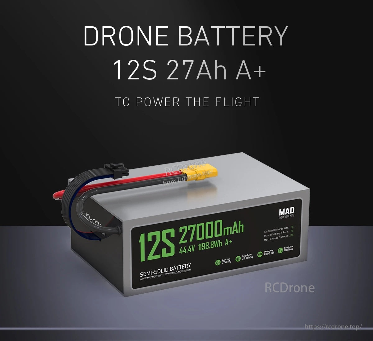 MAD 12S 27Ah A+ Drone Solid State Lithium-ion Battery