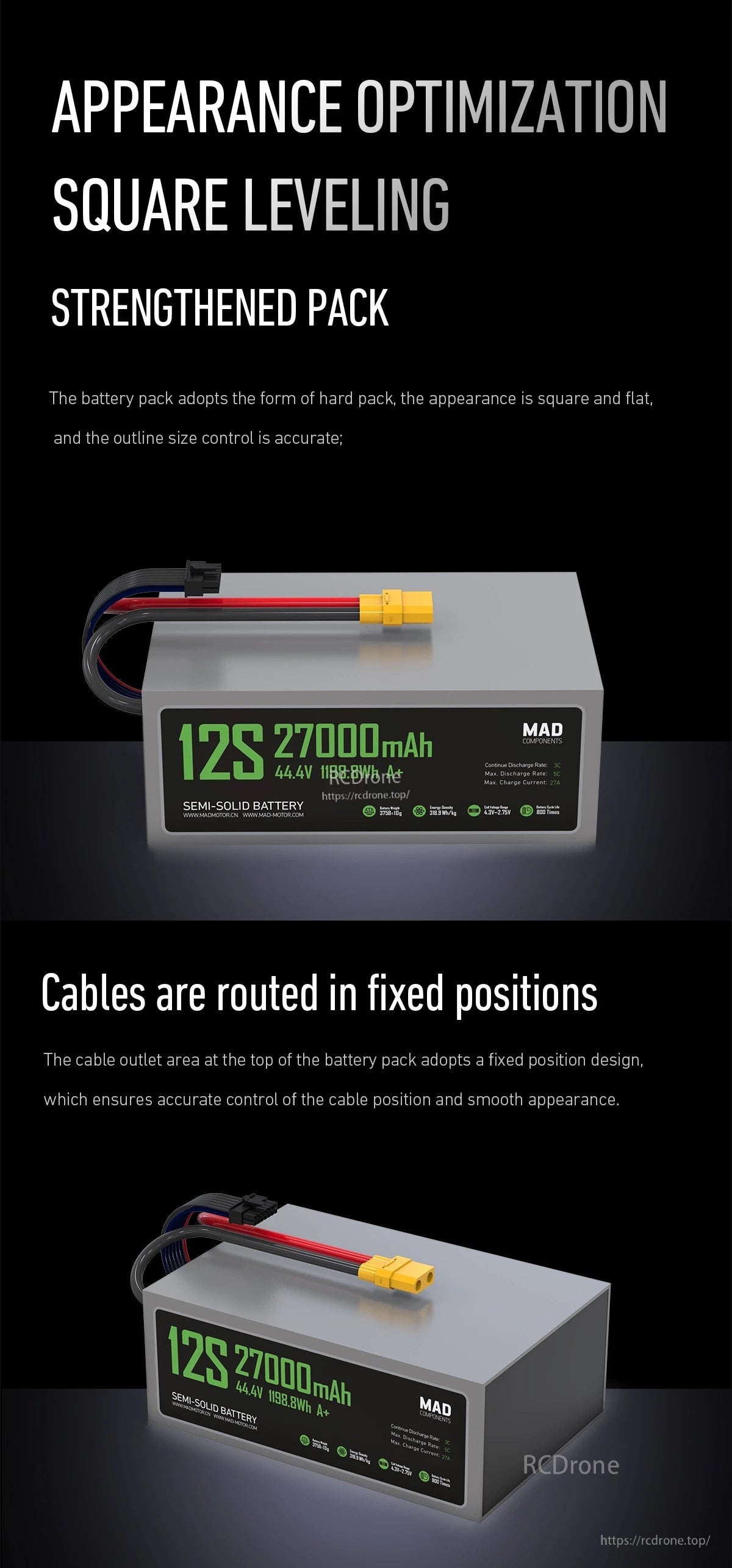 MAD 12S 27Ah A+ Drone Solid State Lithium-ion Battery