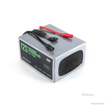 MAD 12S 35000mAh 44.4V drone lithium-ion battery pack with power leads and balance connector
