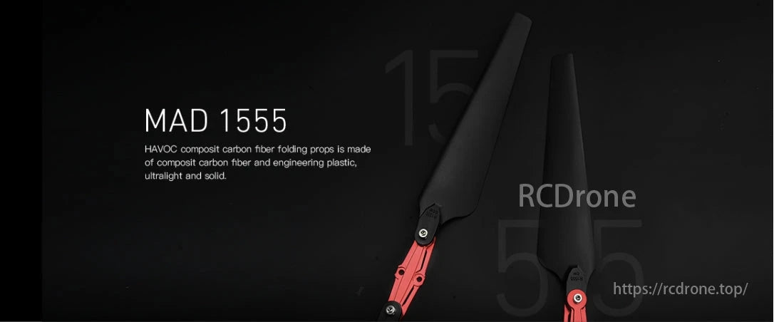 MAD HAVOC Propeller, MAD 1555: HAVOC composite carbon fiber folding props, ultralight and solid.