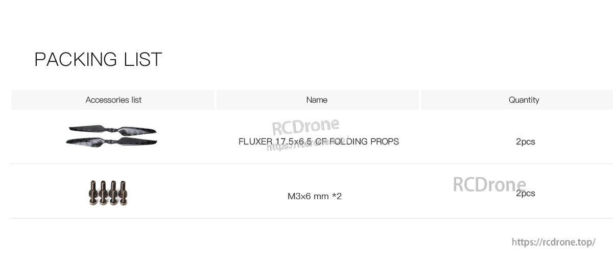 MAD 17.5x6.5 Inch FLUXER Pro Glossy Carbon fiber folding propeller