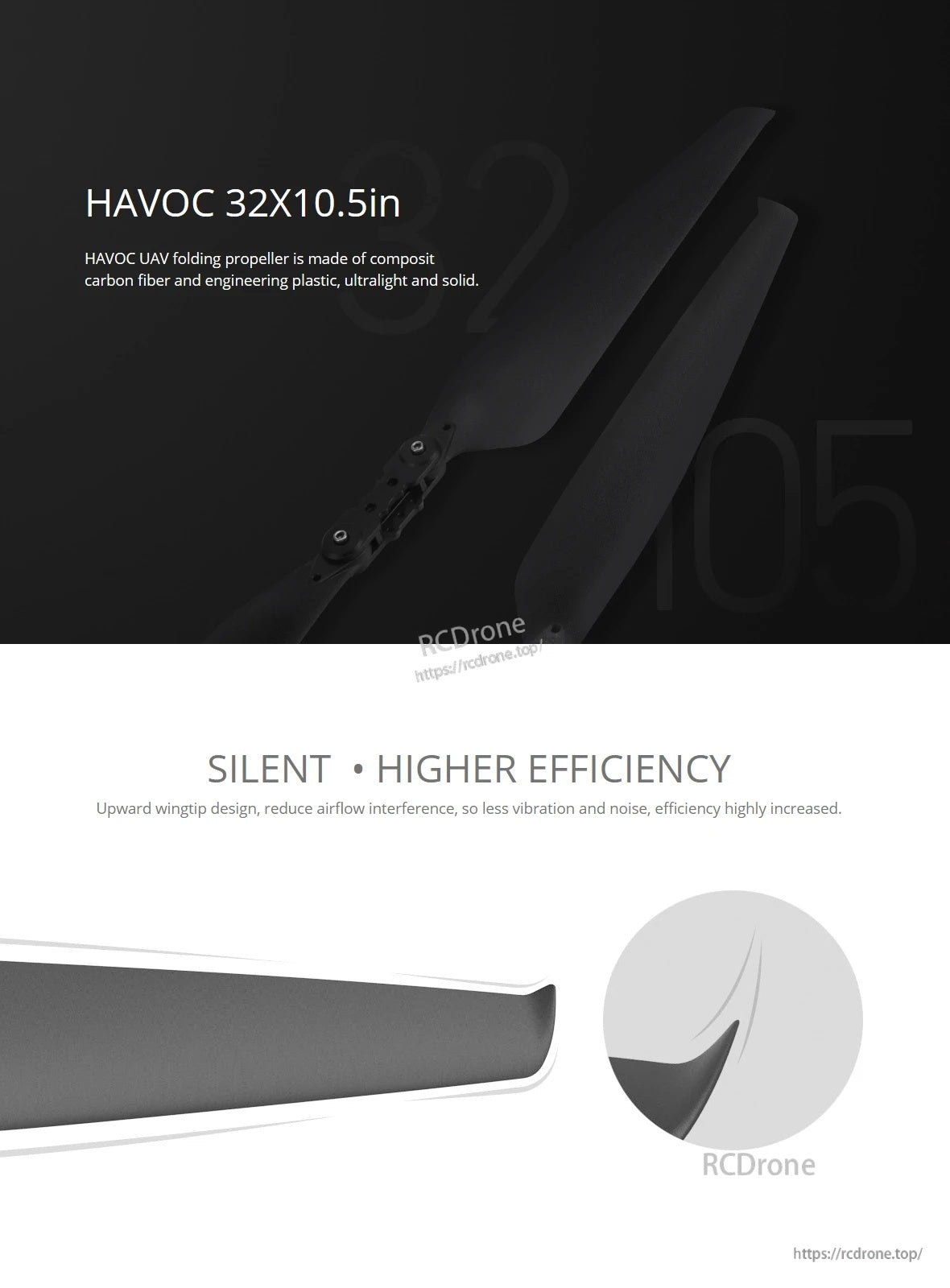 MAD 32x10.5 Inch HAVOC polymer folding propeller